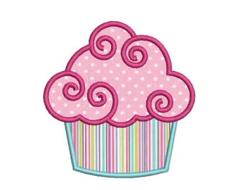 9 taille Cupcake Applique broderie, Machine Embroidery Designs - 8 formats de fichier