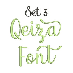 3 Size Qeiza Embroidery Fonts, BX fonts Machine Embroidery Designs Embroidery Font - 9 File Fomats PES font