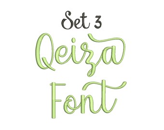 3 Size Qeiza Embroidery Fonts, BX fonts Machine Embroidery Designs Embroidery Font - 9 File Fomats PES font