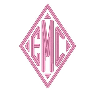 3 Size Jumbo Diamond Monogram 3 Letters Embroidery Font BX fonts Embroidery Fonts, Machine Embroidery Designs