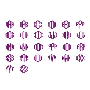 3 Size Point Diamond Monogram 3 Letters Font BX Fonts Embroidery ...