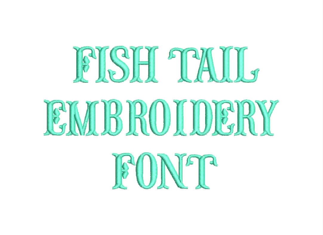 3 Size Fish Tail Embroidery Font Embroidery Designs, BX Fonts Machine ...