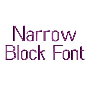 3 Size Narrow Block Font Embroidery Designs, BX fonts Machine Embroidery Designs - 9 File Fomats