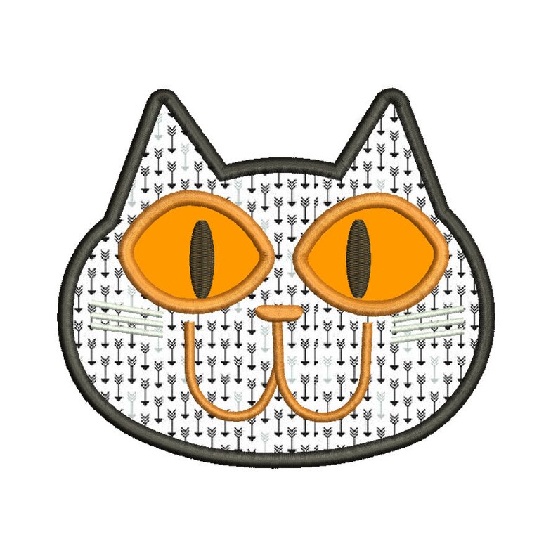 5 Size Black Cat Applique Designs Embroidery - Etsy
