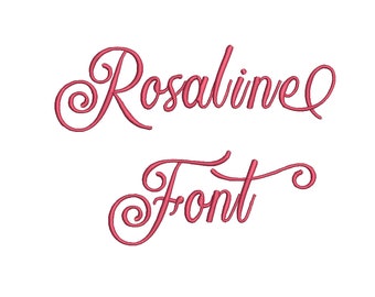 5 Size Rosaline Embroidery Fonts, Embroidery designs ,BX fonts,  Pes font,Monogram font,Machine Embroidery, 9 File Fomats