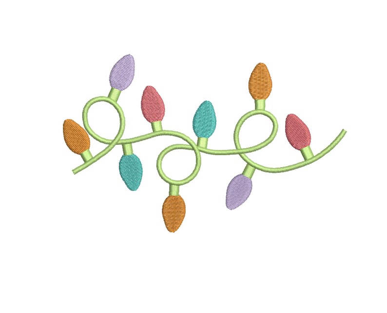 8 Size Christmas Lights Embroidery Merry Christmas Designs Etsy