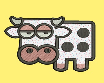 6 Size Cow Applique Embroidery Designs, Machine Embroidery Designs - 8 File Fomats