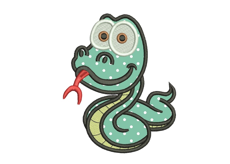 5 Size Snake Applique Designs Embroidery Designskid Etsy