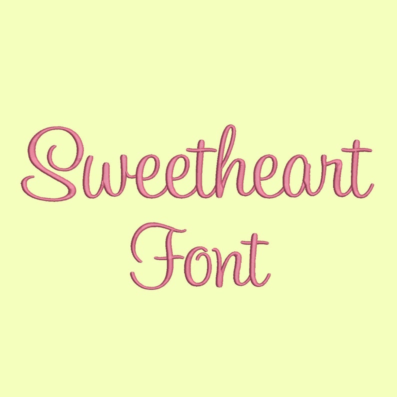 3 Size Sweetheart Embroidery Font, BX fonts Machine Embroidery Designs Embroidery Fonts 9 File Fomats image 1