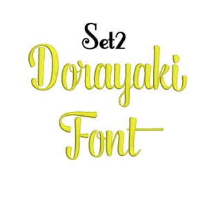 5 Size Dorayaki Embroidery Font Embroidery Designs set 2, PES fonts Machine Embroidery Designs - 8 File Fomats