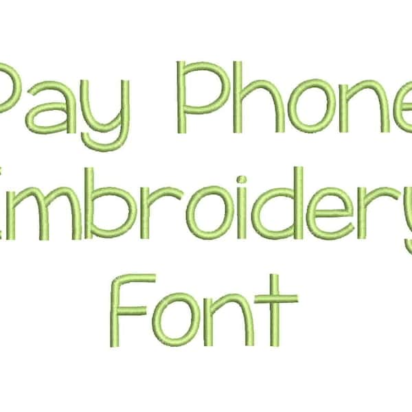 3 Size Pay phone  Embroidery Font Embroidery Designs, BX fonts Machine Embroidery Designs - 9 File Fomats