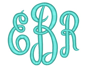 3 Size Empire Monogram 3 Letters Embroidery Font BX fonts Embroidery Fonts, Machine Embroidery Designs