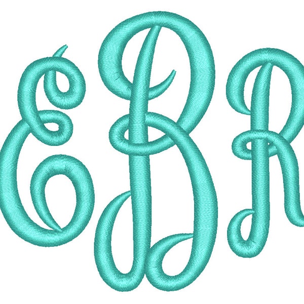 3 Size Empire Monogram 3 Letters Embroidery Font BX fonts Embroidery Fonts, Machine Embroidery Designs