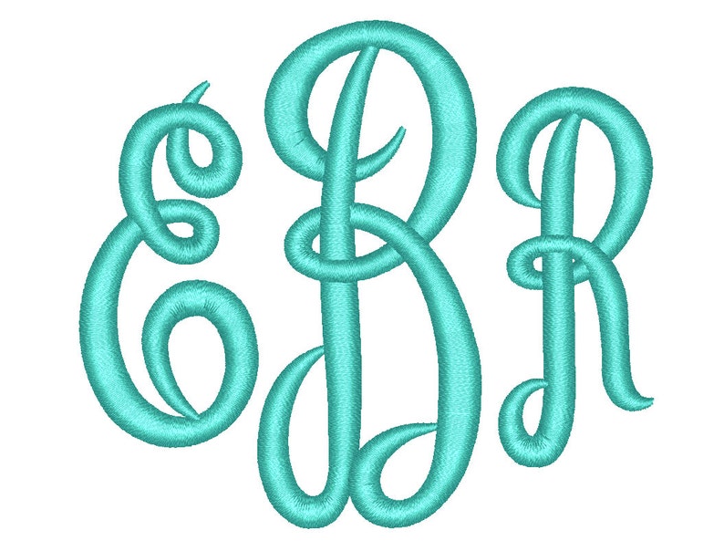 3 Size Empire Monogram 3 Letters Embroidery Font BX fonts Embroidery Fonts, Machine Embroidery Designs image 1