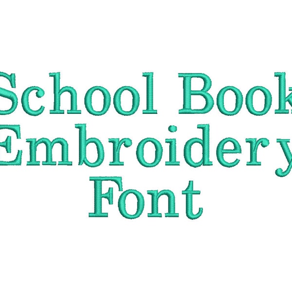 5 Size School Book Font Embroidery Designs, BX fonts Machine Embroidery Designs - 9 File Fomats