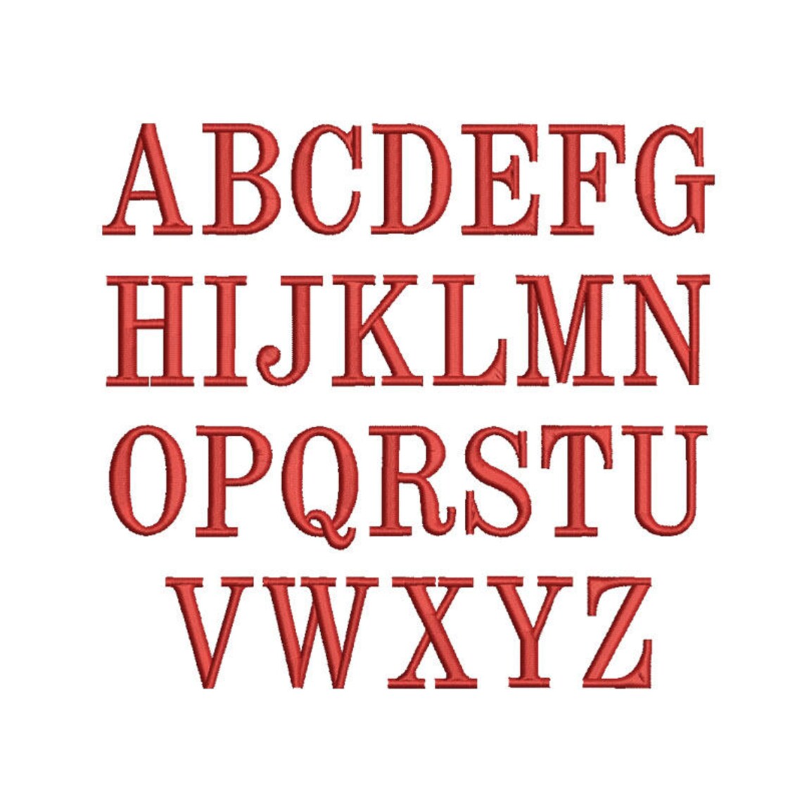 4 Size Stack Monogram Embroidery Fonts Machine Embroidery Etsy