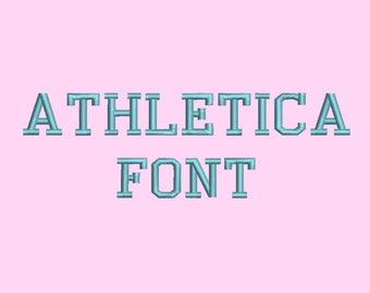4 Size Athleyica Font Embroidery Designs, BX fonts Machine Embroidery Designs - 9 File Fomats
