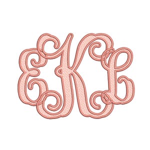 7 Size Interlocking monogram Applique 3 letters monogram Font BX fonts Embroidery Fonts, Machine Embroidery Designs
