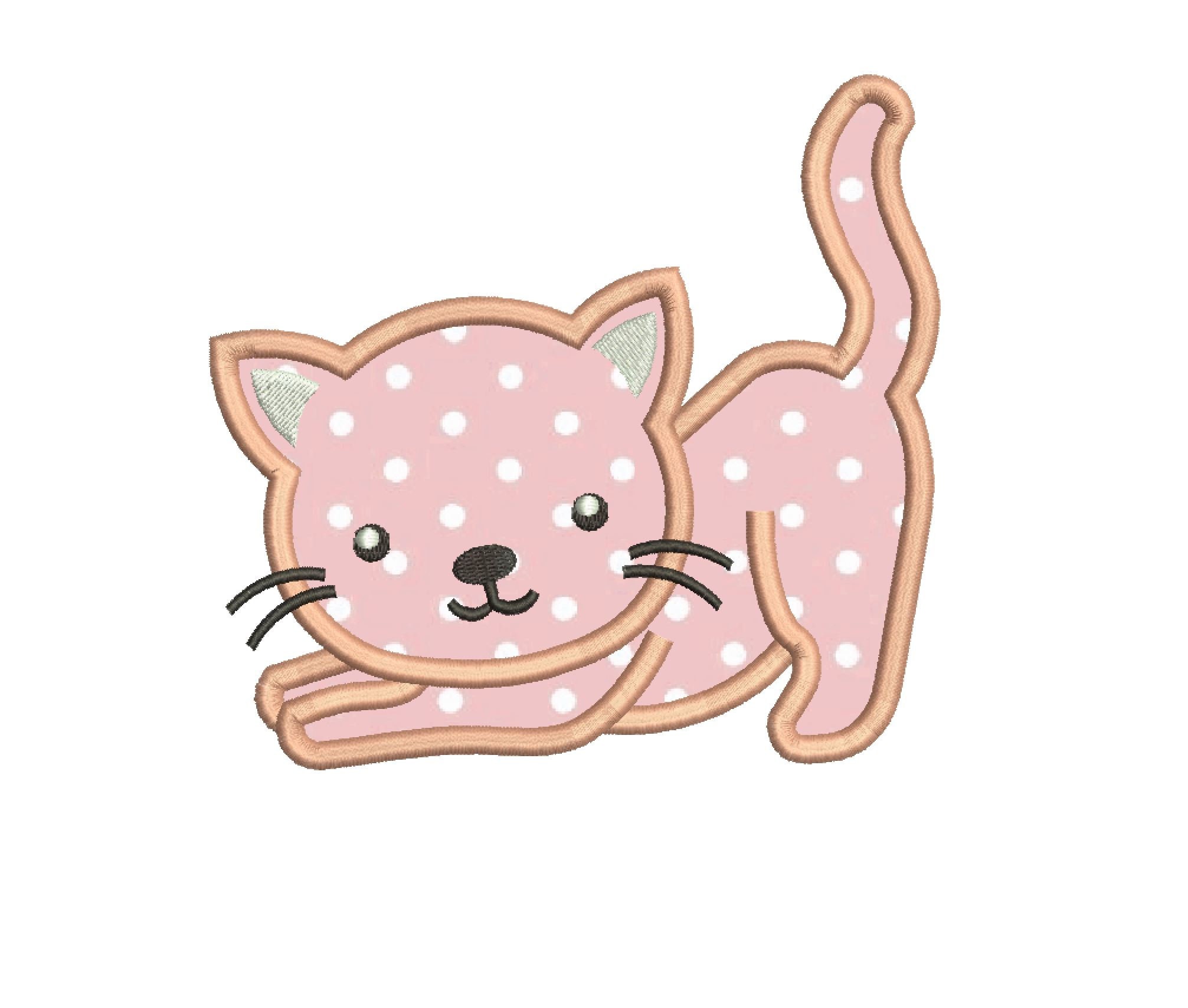 6 Size Cat Applique Designs Embroidery Designskid Embroidery Etsy UK