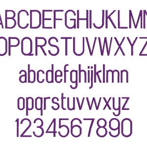 3 Size Narrow Block Font Embroidery Designs, BX fonts Machine Embroidery Designs - 9 File Fomats