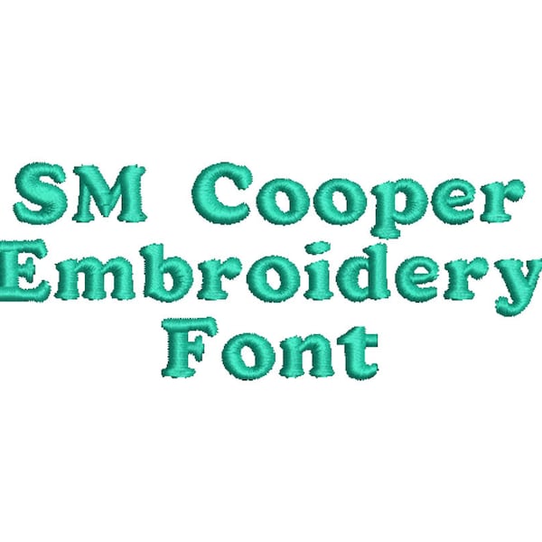 2 Size Sm Cooper Font Embroidery Designs, BX fonts Machine Embroidery Designs - 9 File Fomats