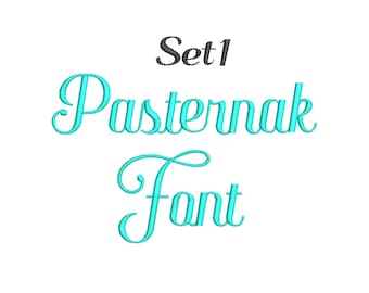 6 Size Pasternak Embroidery Fonts, BX fonts Machine Embroidery Designs Embroidery Font - 9 File Fomats PES font