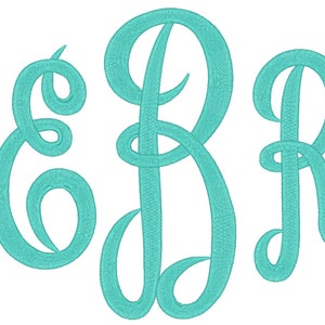 May include: Monogrammed initials in a cursive font, with the letters "EBR" in a teal blue color.