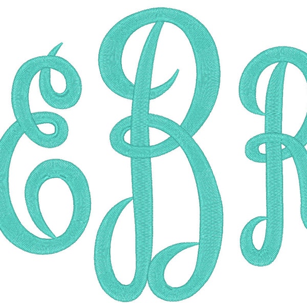 3 Size Jumbo Empire Monogram 3 Letters Embroidery Font BX fonts Embroidery Fonts, Machine Embroidery Designs