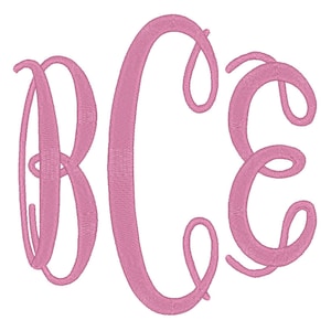 3 Size Jumbo Oval Monogram 3 Letters Embroidery Font BX fonts Embroidery Fonts, Machine Embroidery Designs