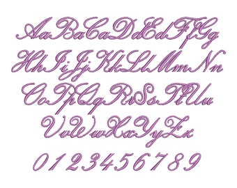 5 Size Handy Script Font Embroidery Designs BX Fonts Machine | Etsy