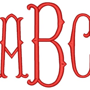 4 Size Fishtail Monogram 3 Letters Embroidery Font BX fonts Embroidery Fonts, Machine Embroidery Designs