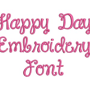 3 Size Janda Happy day  Embroidery Font Embroidery Designs, BX fonts Machine Embroidery Designs - 9 File Fomats
