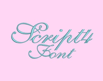 3 Size Script4 Font Embroidery Designs, BX fonts Machine Embroidery Designs - 9 File Fomats