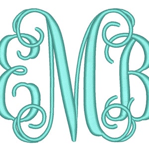 4Size Interlocking monogram 3 letters monogram Font BX fonts Embroidery Fonts, Machine Embroidery Designs