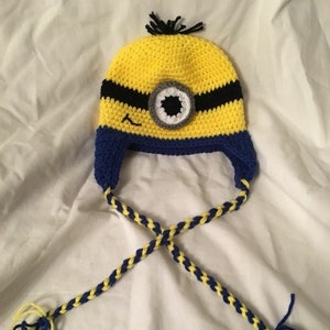 Minion Hat Crocheted ALL SIZES AVAILABLE Handmade