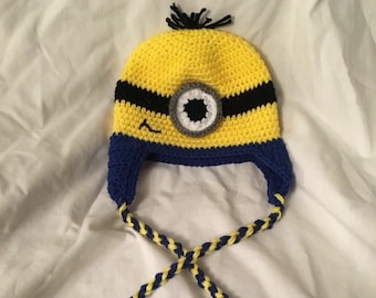 Minion Hat Crocheted ALL SIZES AVAILABLE Handmade