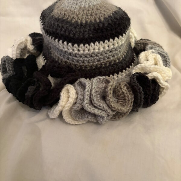 Ruffle hat fits most women various colors