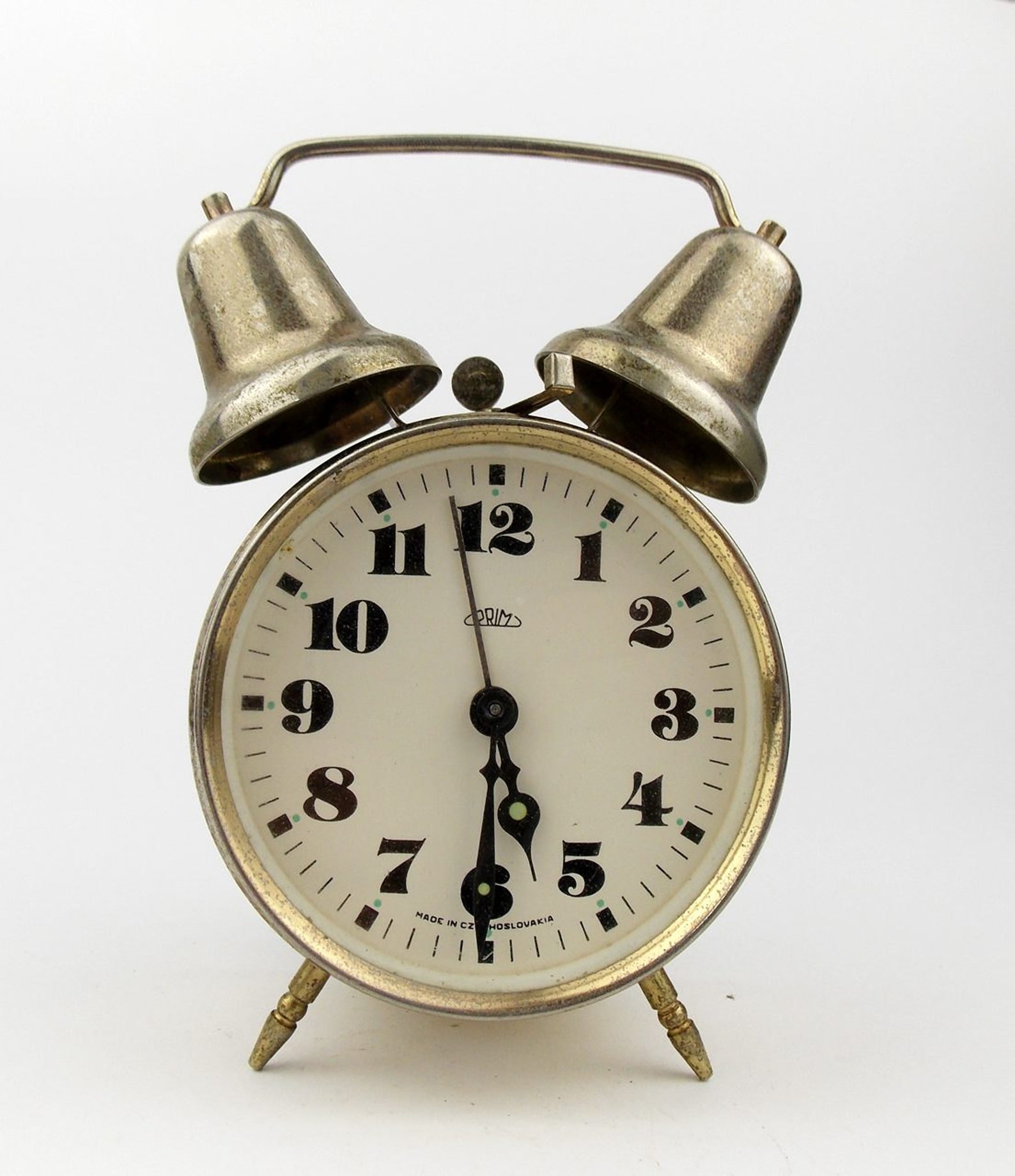 Vintage 1970s Twin Bell Alarm Clock PRIM Czechoslovakia Retro Etsy
