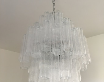 Chandelier Italian Doubble Sputnik Murano Glass "Tronchi" Chandelier