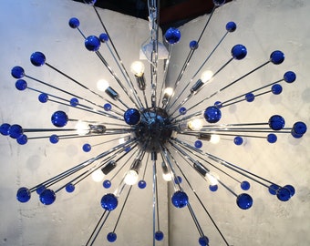 Chandelier murano glass triedo sputnik multicolors very big