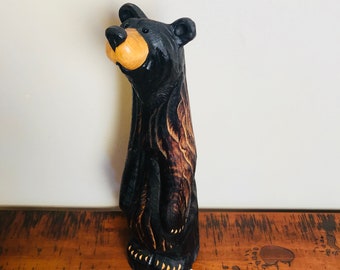ジェフ・フレミング ビッグスカイ 手彫り木製クマ像彫刻 アンティーク 希少 ジェフ・フレミング ビッグスカイ 手彫り木製クマ像彫刻