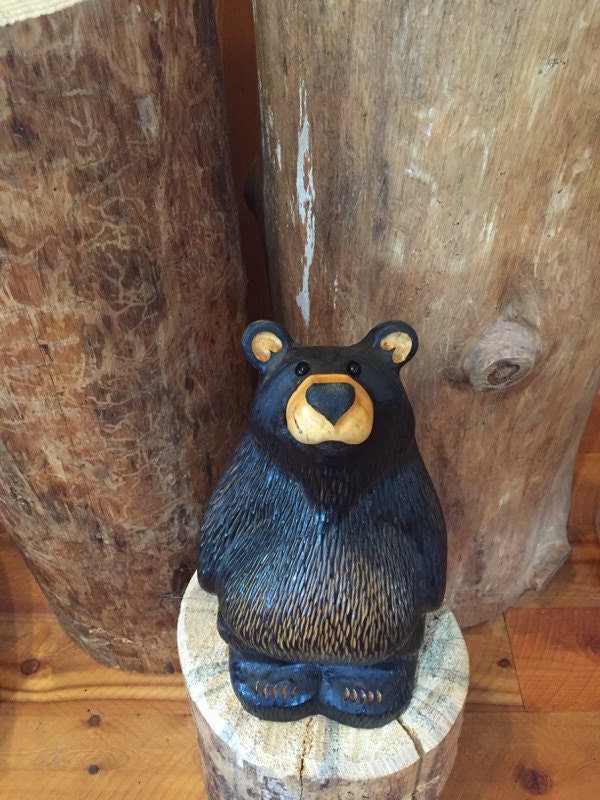 ジェフ・フレミング ビッグスカイ 手彫り木製クマ像彫刻 アンティーク 希少 Carved Jeff Fleming Bears - Etsy