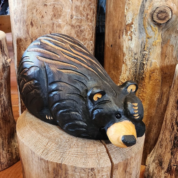 Chainsaw carved "Shy"