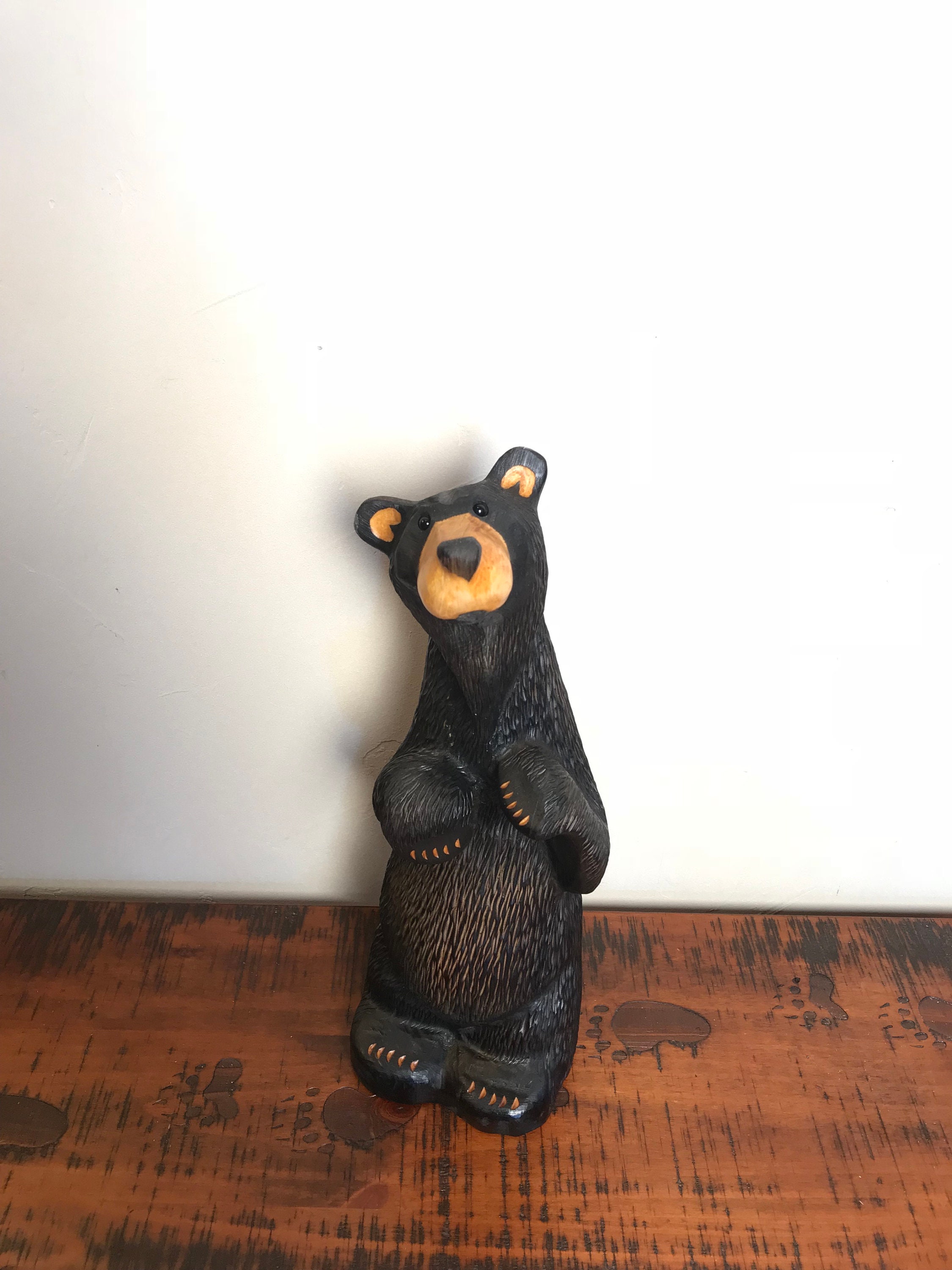 ジェフ・フレミング ビッグスカイ 手彫り木製クマ像彫刻 アンティーク 希少 Carved Jeff Fleming Bears - Etsy