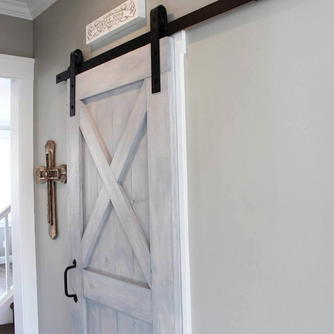 Custom Sliding Barn Door Modern Reclaimed Half X pattern Etsy
