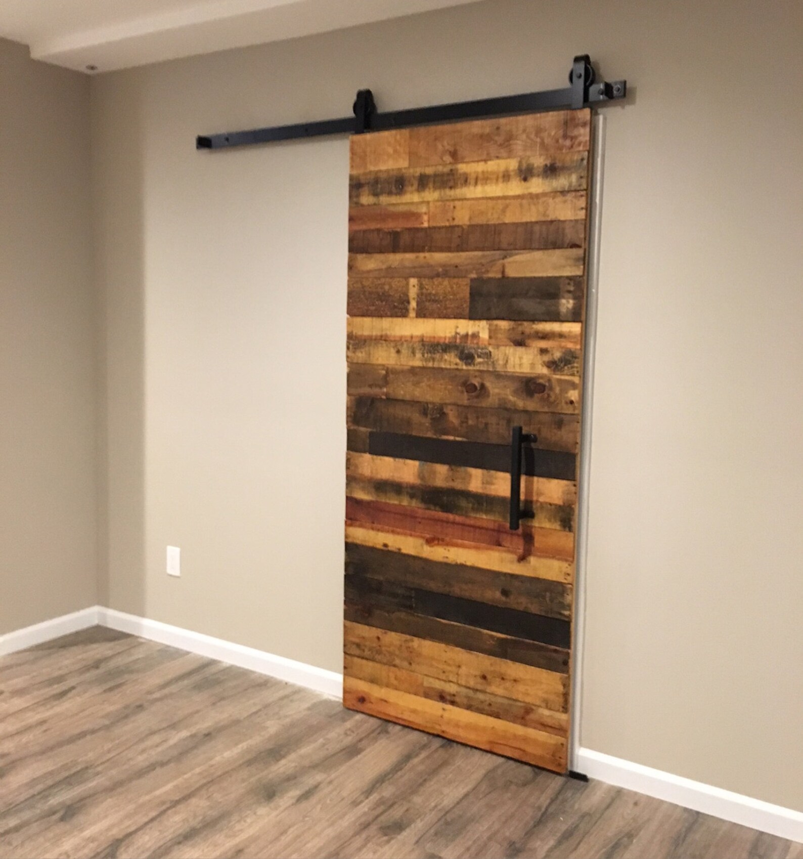 Custom Sliding Barn Door Reclaimed stacked pattern Etsy