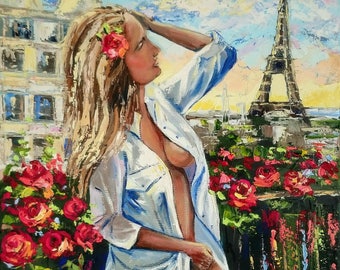 She dream...; original oil painting on canvas