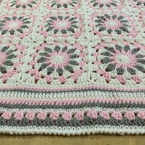 Snow Fairy Granny Square Blanket Crochet Pattern (PDF Download)