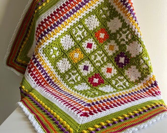 Spring in Bloom babydeken haakpatroon Grandma Square (pdf-patroon)
