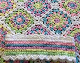 PDF Pattern Spring Fairy Blanket Granny Square Blanket Pattern - Crocheted Baby Blanket, Crochet Pattern